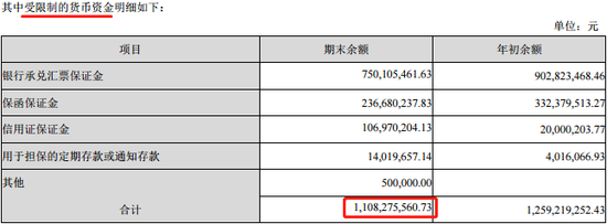 东方园林受限资金明细