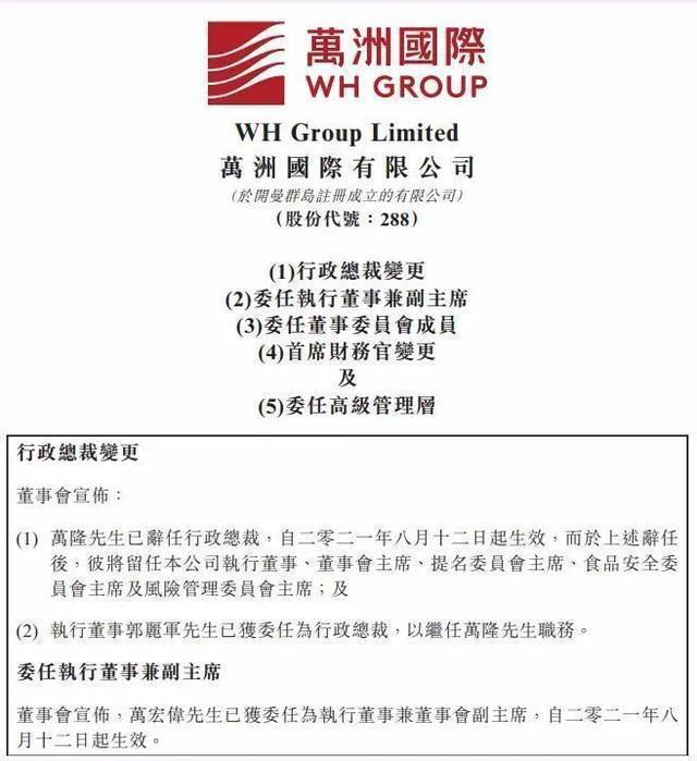 双汇父子冲突万洪建发文炮轰父亲说了什么?万洲国际:万洪建指控不实 万洪建与父亲万隆有何恩怨反目原因