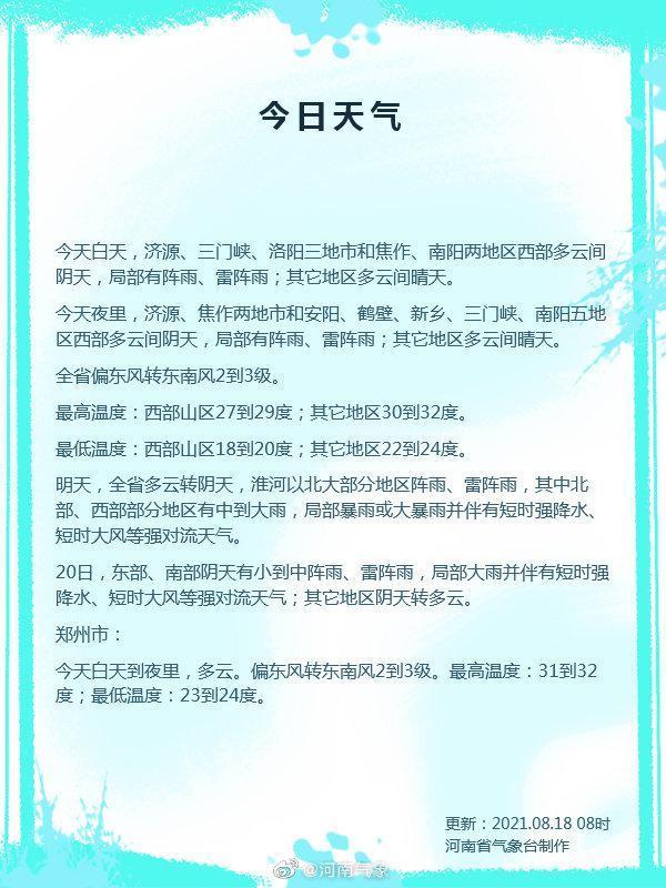 河南下周有雨吗(河南北部有雨吗) 河南下周有雨吗(河南北部有雨吗)