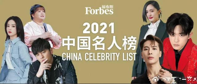 福布斯2021中国名人榜公布:贾玲第三,杨紫第八,王嘉尔第十