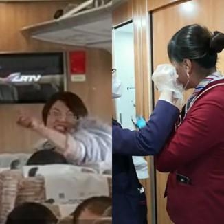 女子高铁上不戴口罩打哭乘务员(女子火车站过安检受阻拍下工作人员不戴口罩) 女子高铁上不戴口罩打哭乘务员(女子火车站过安检受阻拍下工作人员不戴口罩)