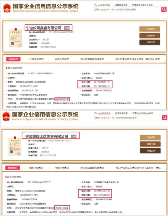 宁波纹研美容？芊馥国际？频繁成立注销！遇这种机构要小心！